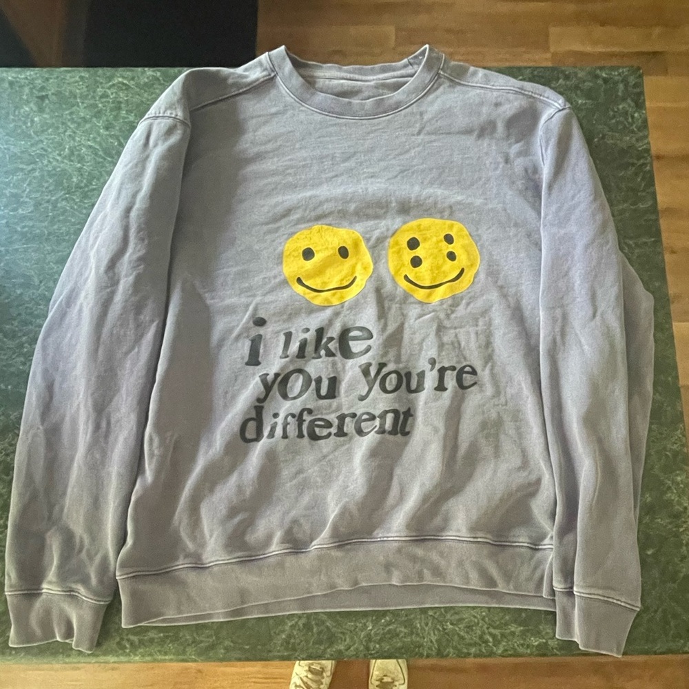GOAT cactus plant flea market “i like you you’re different” sweatshirt / purple